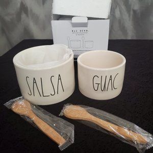 NIB Rae Dunn salsa & guac bowl set w/ spoons